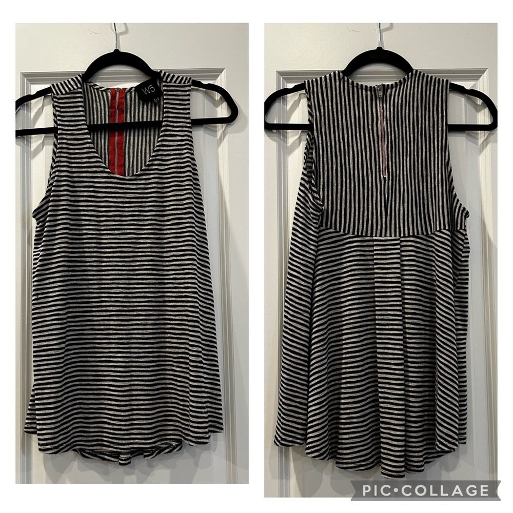 W5 knit striped flowy tank